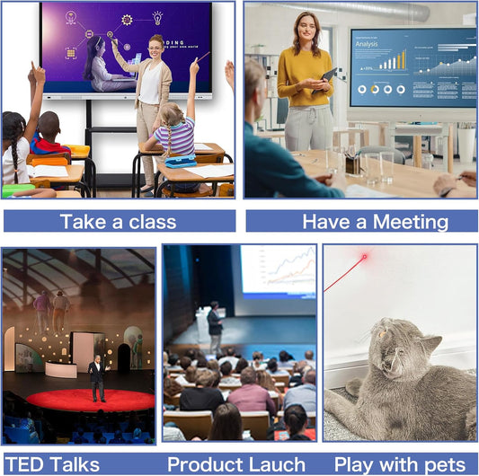 JNGKE Presentation Clicker, Hyperlink Volume Control Wireless Presenter Remote Control, 50M Long Contol Range Slideshow PowerPoint Clicker for PPT/Keynote/Classroom/Mac/Windows/Linux/Google Slide