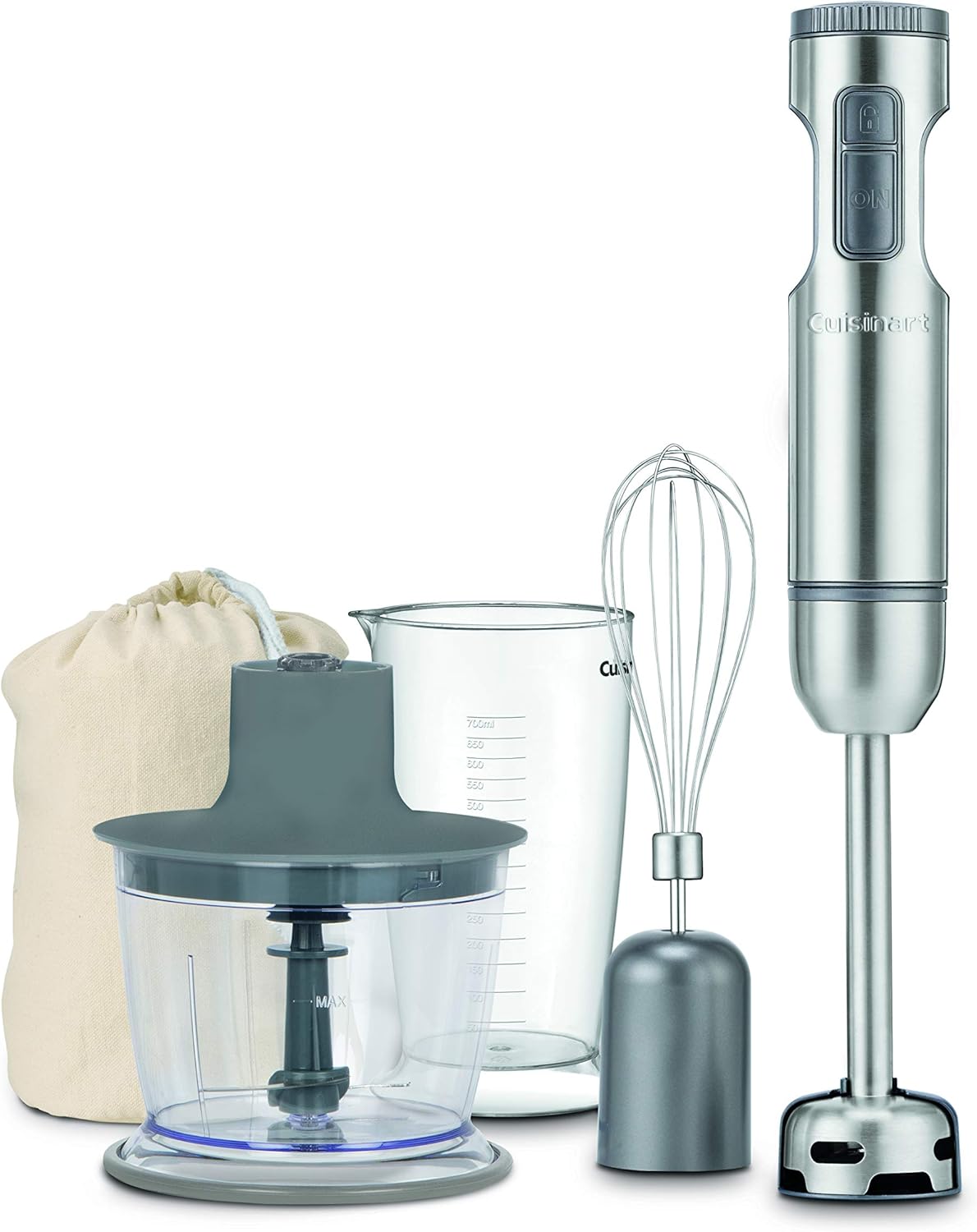 Cuisinart Smart Stick Hand Blender, Variable Speed, includes Chopper, Measuring Beaker and Whisk, 300W (CSB-87C)
