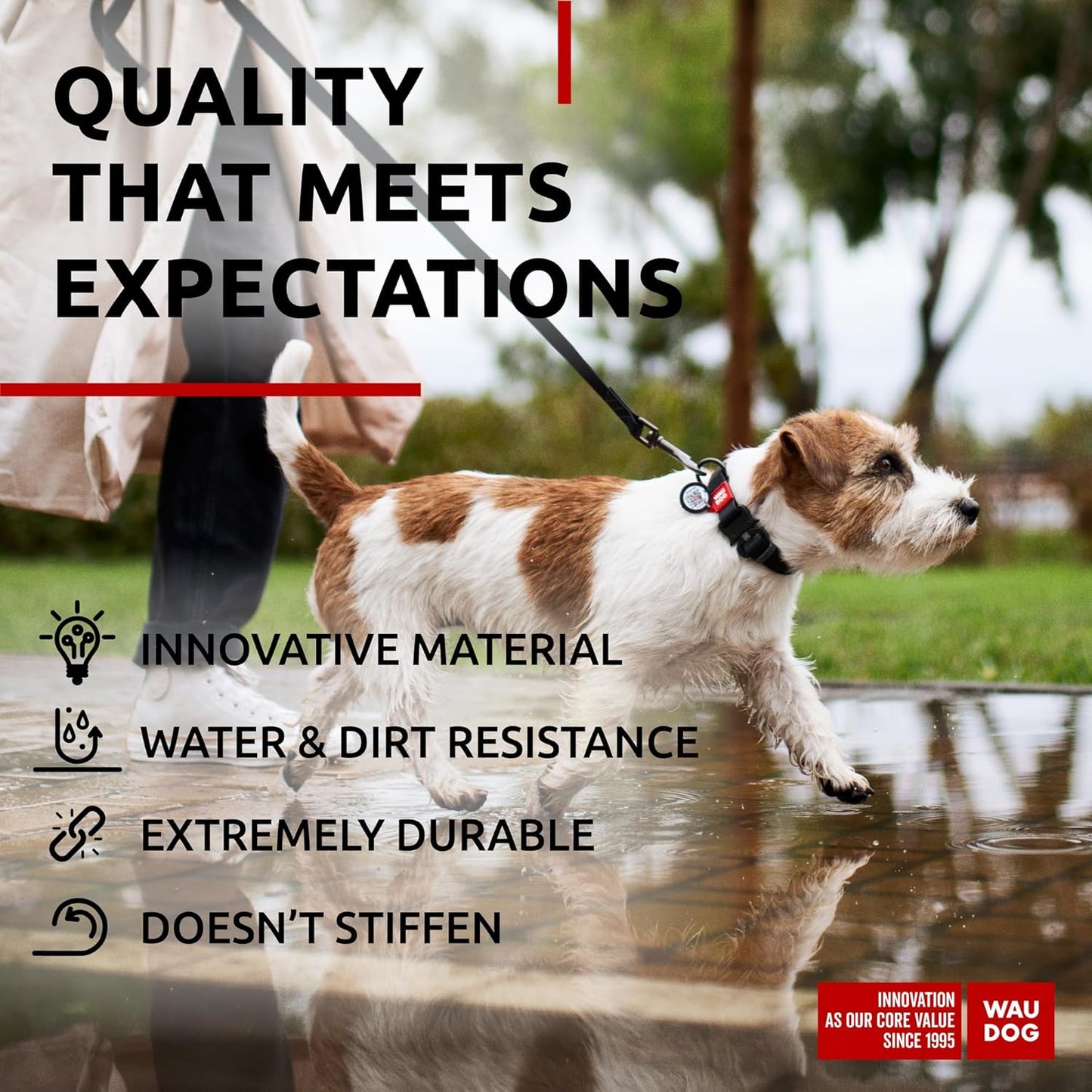 Waterproof Dog Collar - Adjustable Glow Dog Collar for Large Dogs, Small and Medium Dogs - Heavy Duty Dog Collars with Durable Metal Clasp and QR Dog Tag - Glow in The Dark Dog Collars