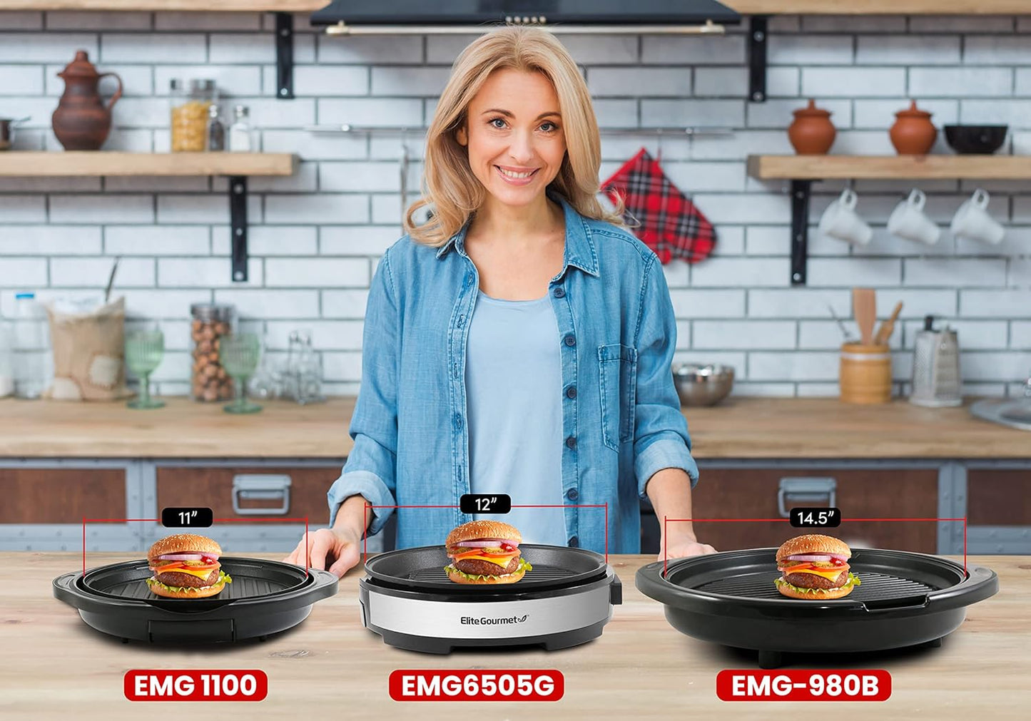 Elite Gourmet EMG6505G Smokeless Indoor Electric BBQ Grill with Glass Lid, Dishwasher Safe, PFOA-Free Nonstick, AdjCatable Temperature, Fast Heat Up, Low-Fat Meals Easy to Clean Design