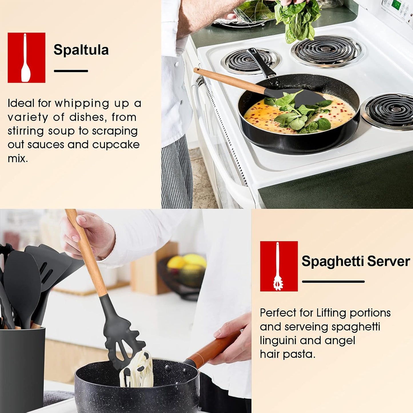 Purilite Select 6-Piece Silicone Cooking Utensil Set