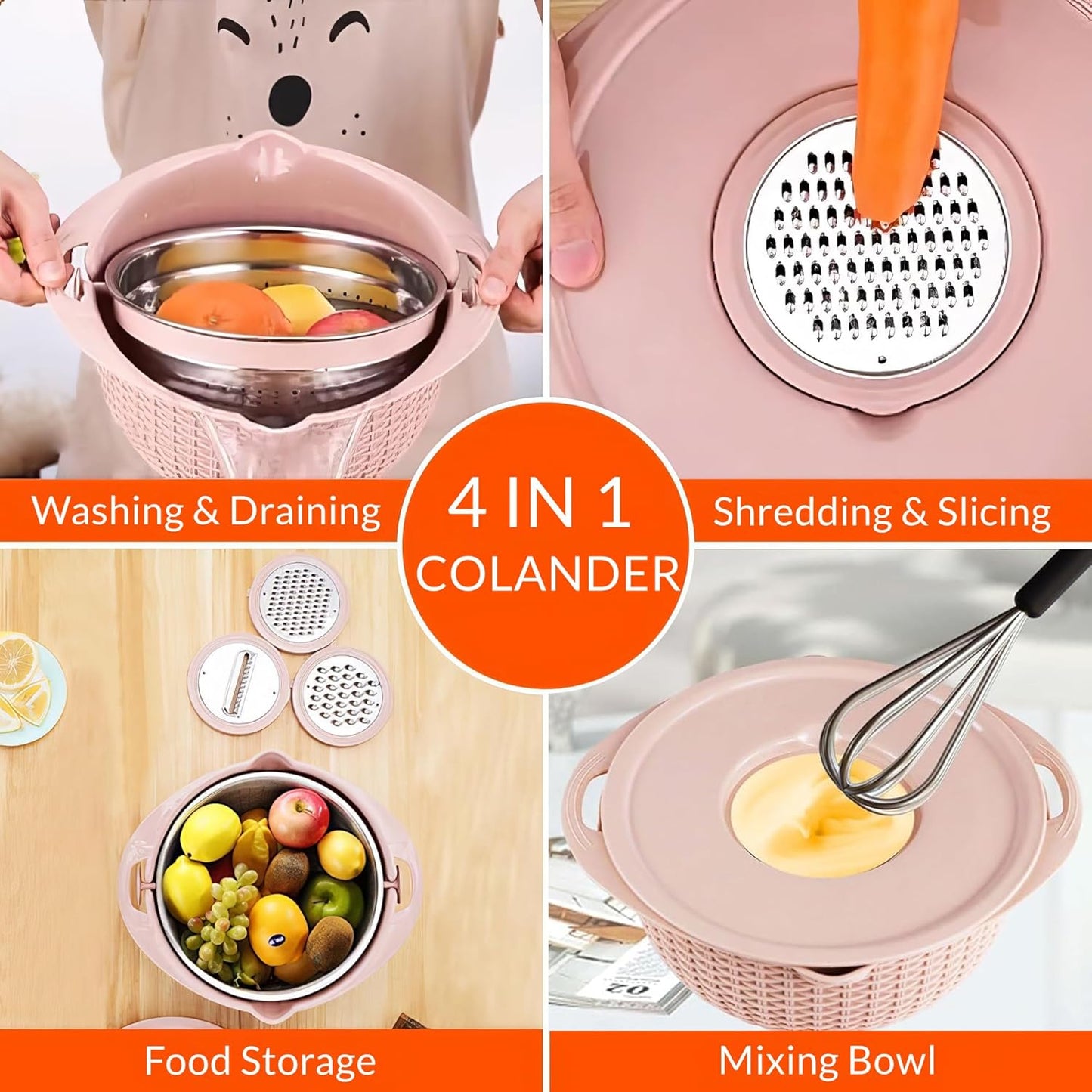 Purilite Select 7-in-1 Multipurpose Colander & Grater Set