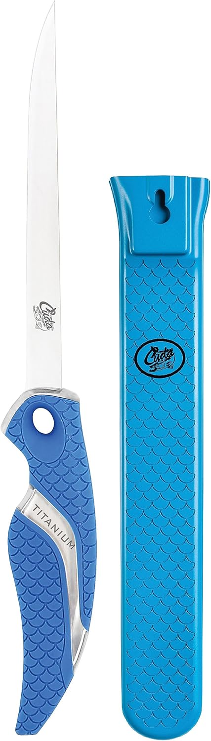 Cuda 9'' Titanium Fillet Knife with Sheath (18143) Blue