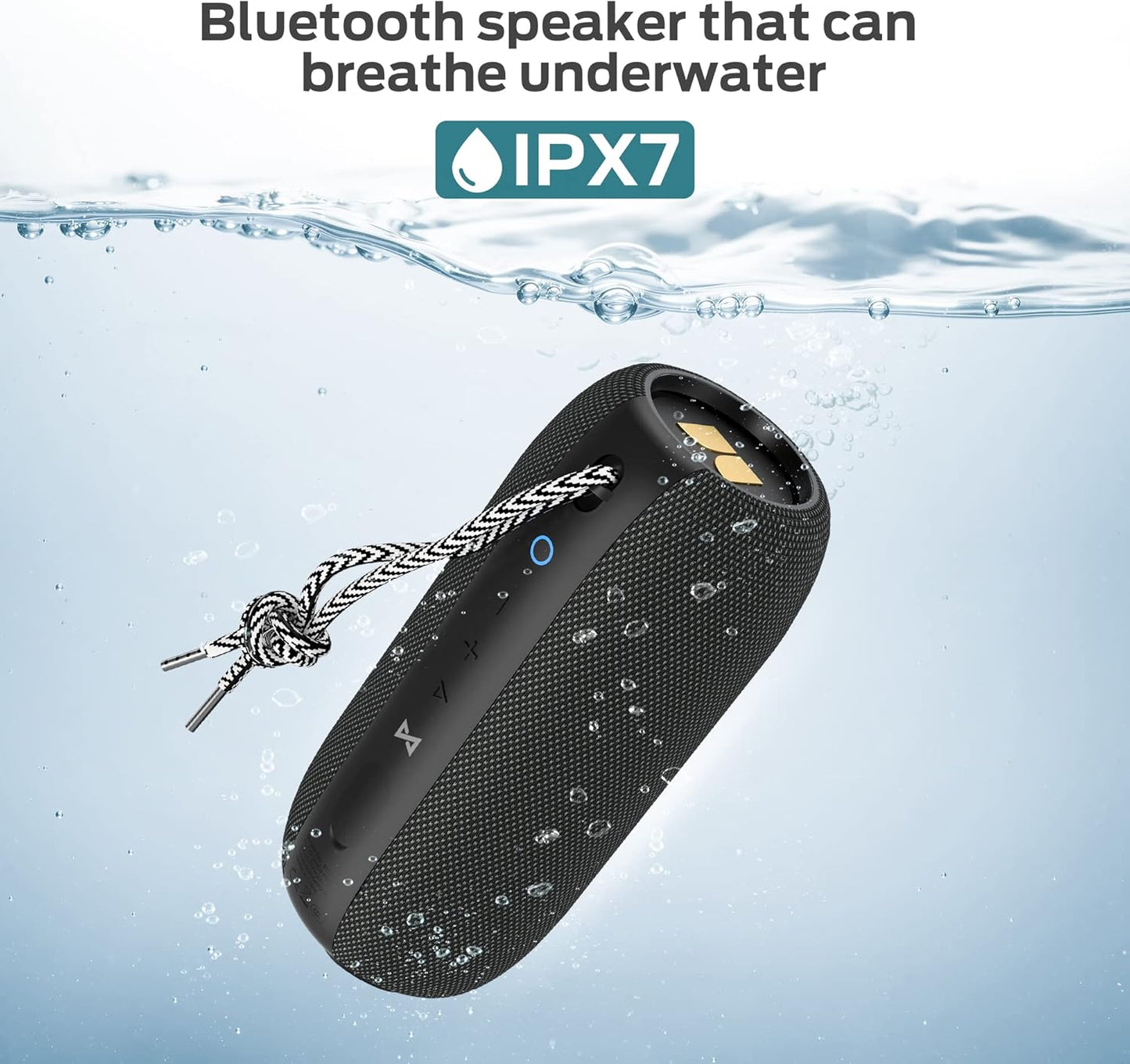 Monster S320 Bluetooth Speaker, Portable Bluetooth Speaker, 40W True Wireless Speaker,360° Stereo Sound Effect, IPX7 Waterproof Speaker, 32 Hour Playing Time, Suitable for Outdoor Speaker