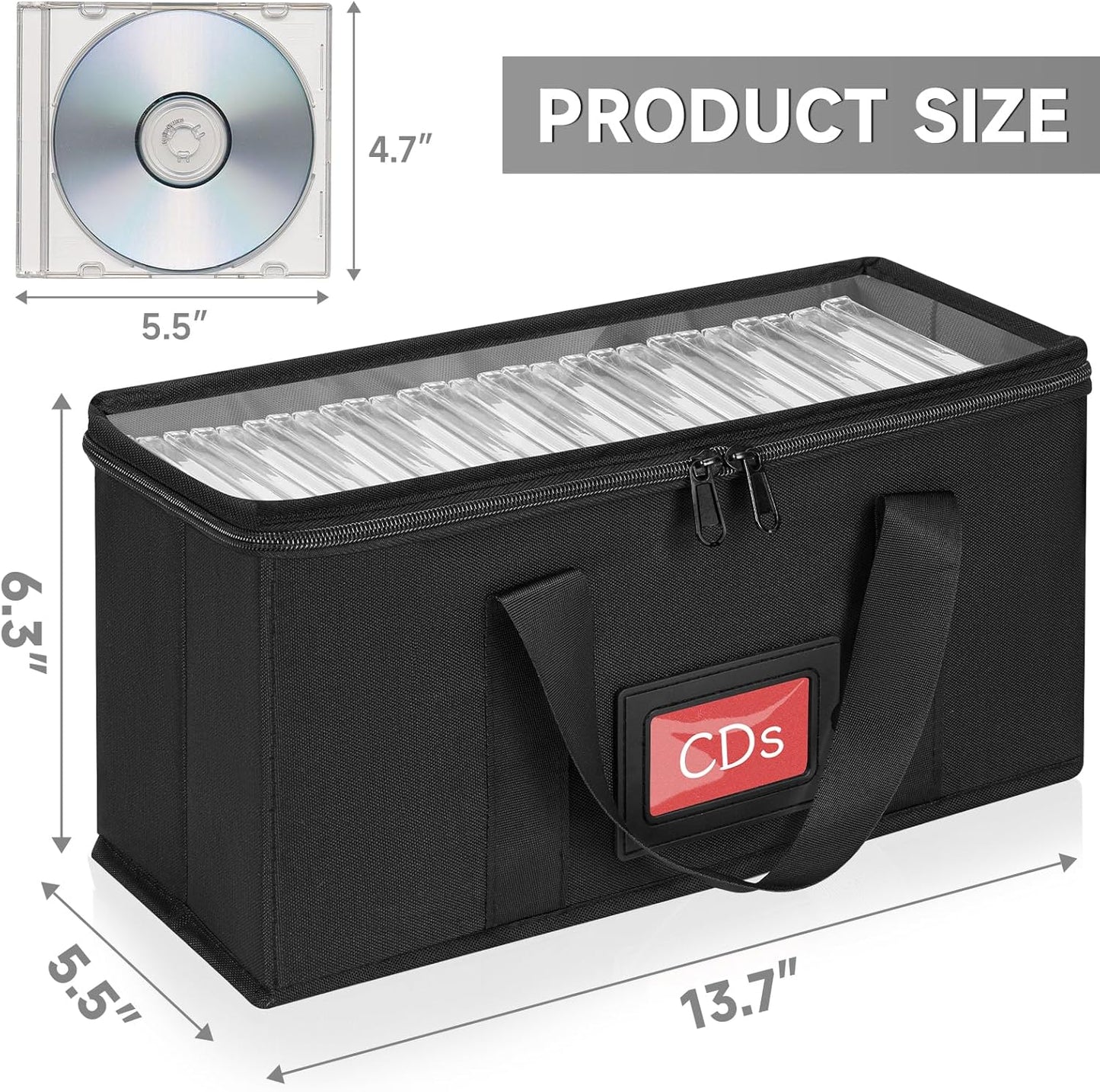 4 Pack-DVD Storage Boxes, PVC Clear Lid, DVD Case Holder Organizer with Index Labels-15.4"x 5.5"x 7.9" DVDs Storage Holder Bags for DVDs, CDs, Video Games, Books, Each Hold up to 25 DVDs Jewel Cases