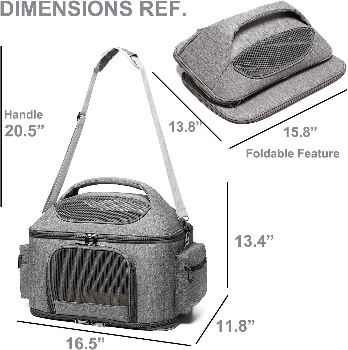 Large Pet Carrier for Cat and Small Dog, Fits 20 lbs Fat Cat, Soft-Sided Pet Travel Carrier, Cat Bed