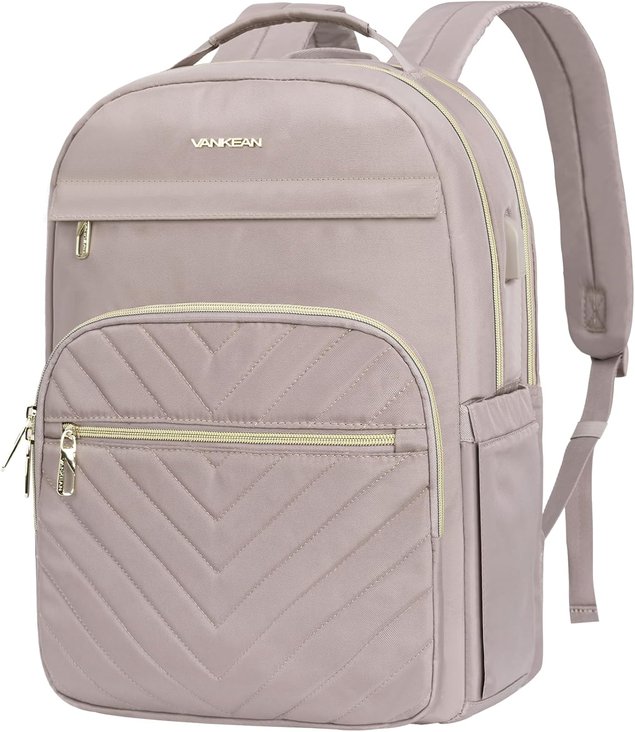 VANKEAN Laptop Backpack for Women Men Work Laptop Bag Fashion with USB Port, Daypacks for College, Business (Black, 15.6 Inch)
