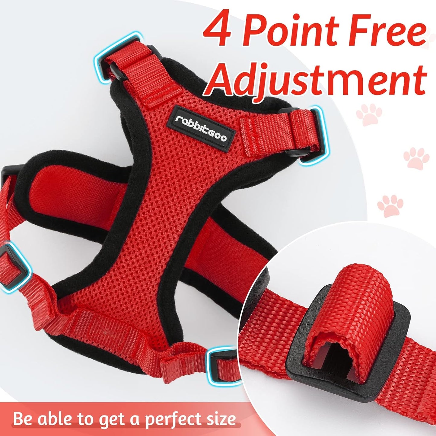 rabbitgoo Cat Harness and Leash for Walking, Escape Proof Soft Adjustable Vest Harnesses for Small Medium Cats, Easy Control Breathable Reflective Strips Jacket, XS, Black