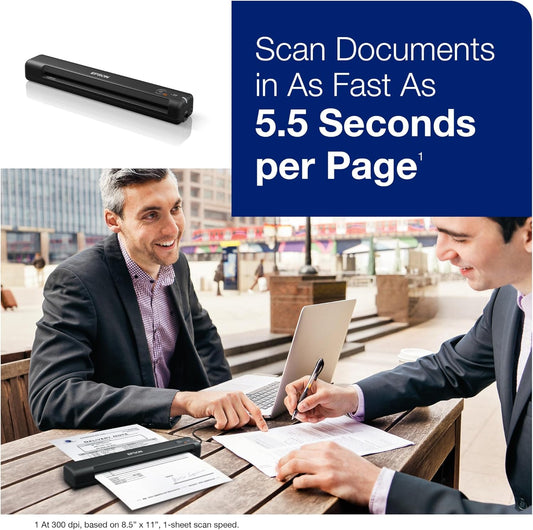 Epson WorkForce ES-50 Portable Sheet-fed Document Scanner for PC and Mac, Black - PuriLite