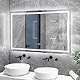 DP Home LED Lighted Bathroom Vanity Wall Mirror with Touch Button, Dimmable, Vertical & Horizontal Mount Mirrors 70 x 32 in E-N031-7032-TS Wall Mounted Makeup LED Vanity Mirror