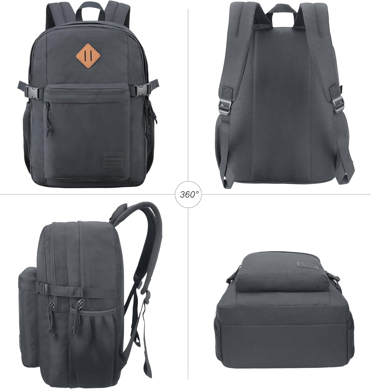 SUPACOOL Lightweight Casual Backpack for Men and Women, Large Backpack for School Boys and Girls
