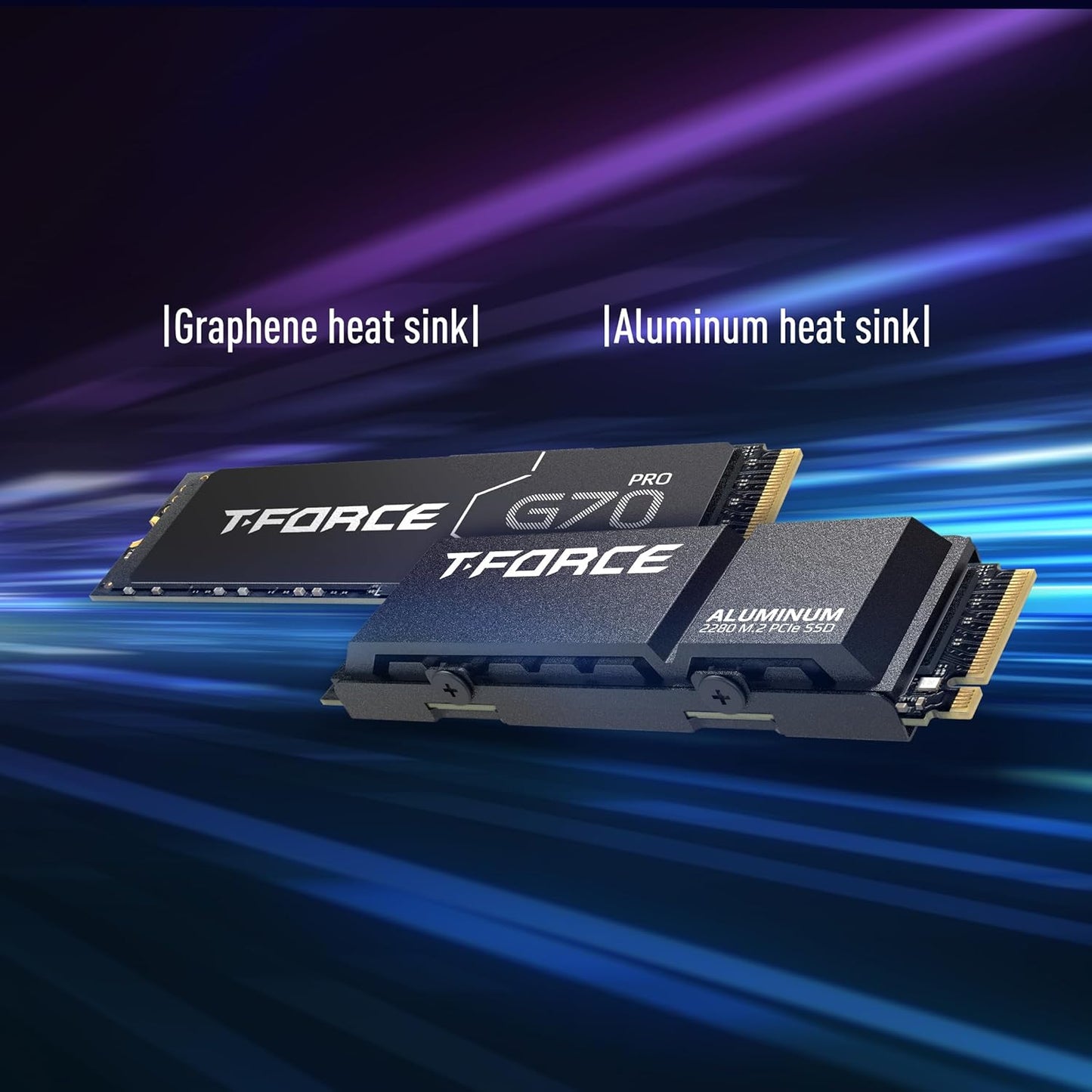 TEAMGROUP T-Force G70 PRO Graphene Heatsink 2TB DRAM SLC Cache 3D TLC NAND NVMe InnoGrit PCIe Gen4x4 M.2 2280 Gaming Internal SSD Works with PS5 Read/Write 7400/6800 MB/s TM8FFH002T0C129