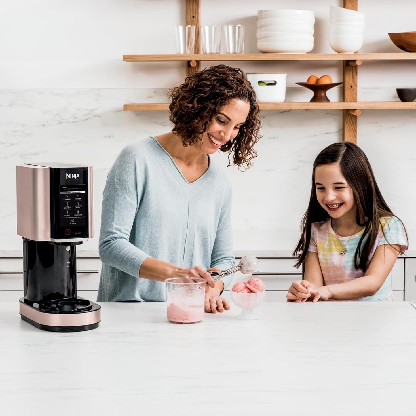 Ninja NC301 CREAMi Ice Cream Maker, for Gelato, Mix-ins, Milkshakes, Sorbet, Smoothie Bowls & More, 7 One-Touch Programs, with (2) Pint Containers & Lids, Compact Size, Perfect for Kids, Silver