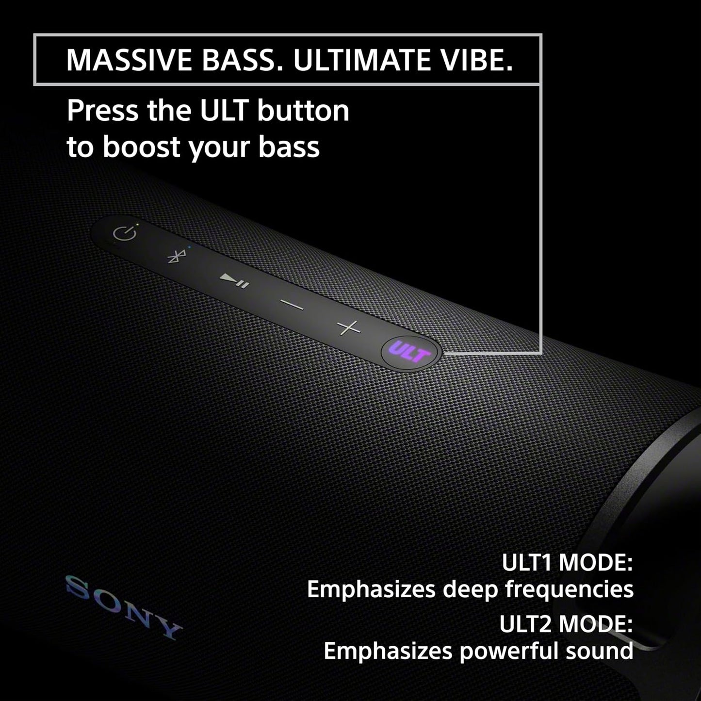 Sony ULT Field 7 Wireless Portable Bluetooth Karaoke Party Speaker IP67 Waterproof with 30 Hour-Battery, Powerful Bass, Comfortable Handle, and Colorful Lights, Black (SRSULT70)