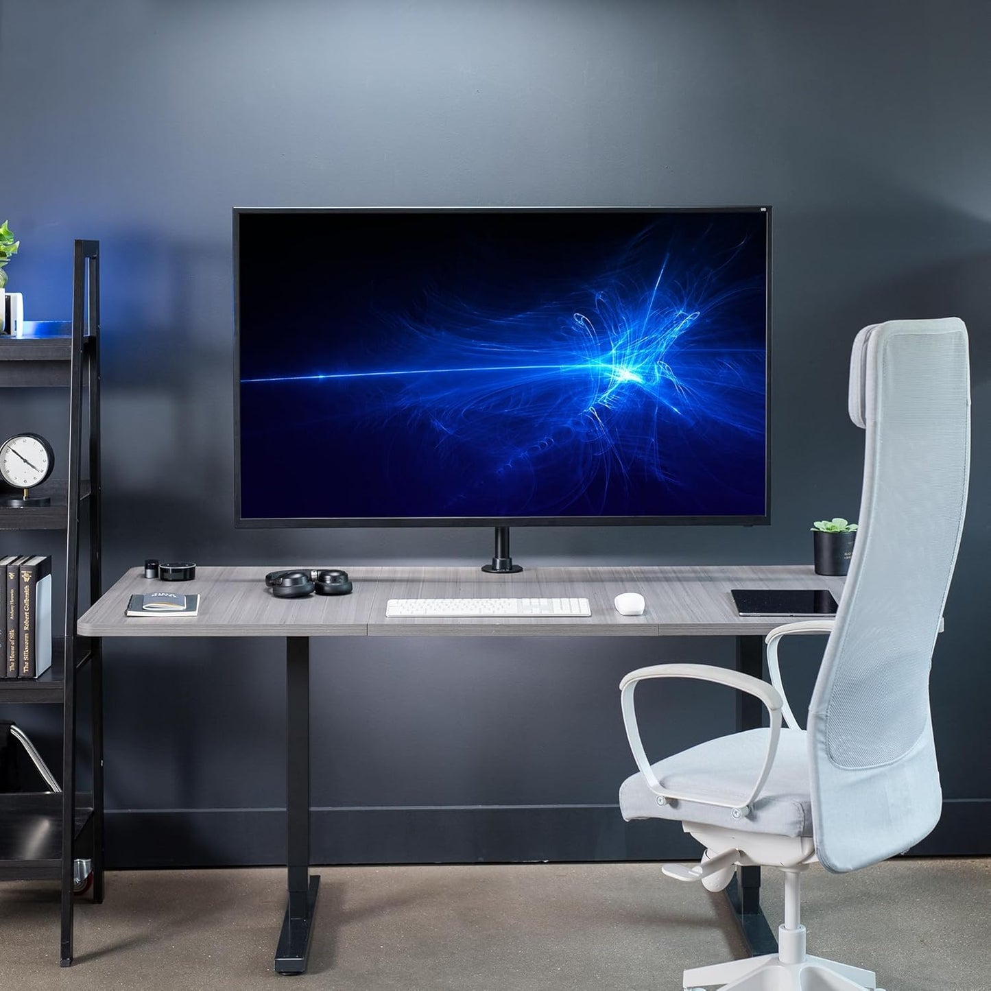 VIVO Ultra Wide TV Desk Mount for up to 55 inch Screens Weighing 29.9kg, Full Motion Height Adjustable Single Television Stand, Black, STAND-V155C