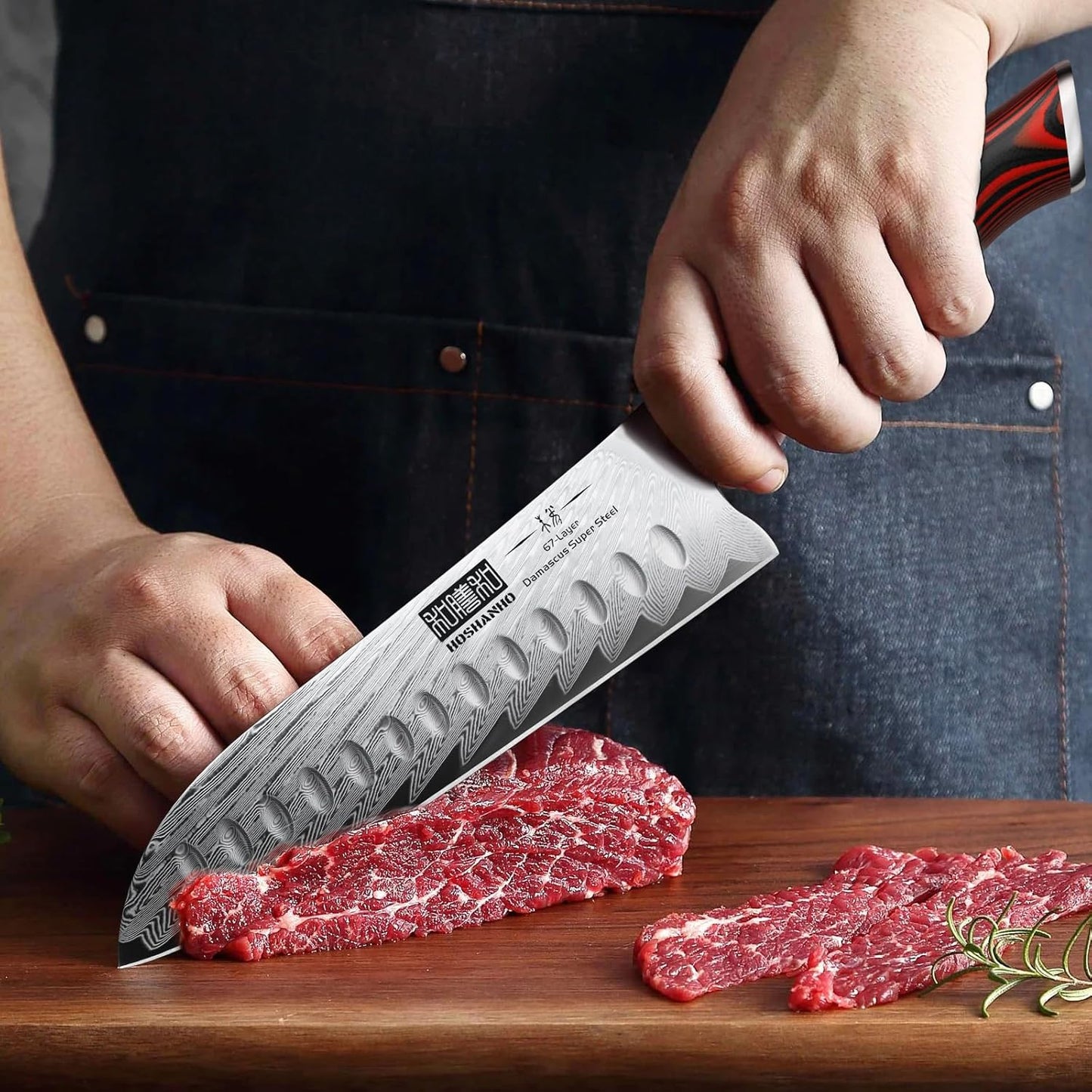 HOSHANHO Fillet Knife 7 Inch, Damascus Steel Boning Knife, Professional Fish Fillet Knife for Meat Chicken Cutting, Meat Knife with G10 Ergonomic Handle