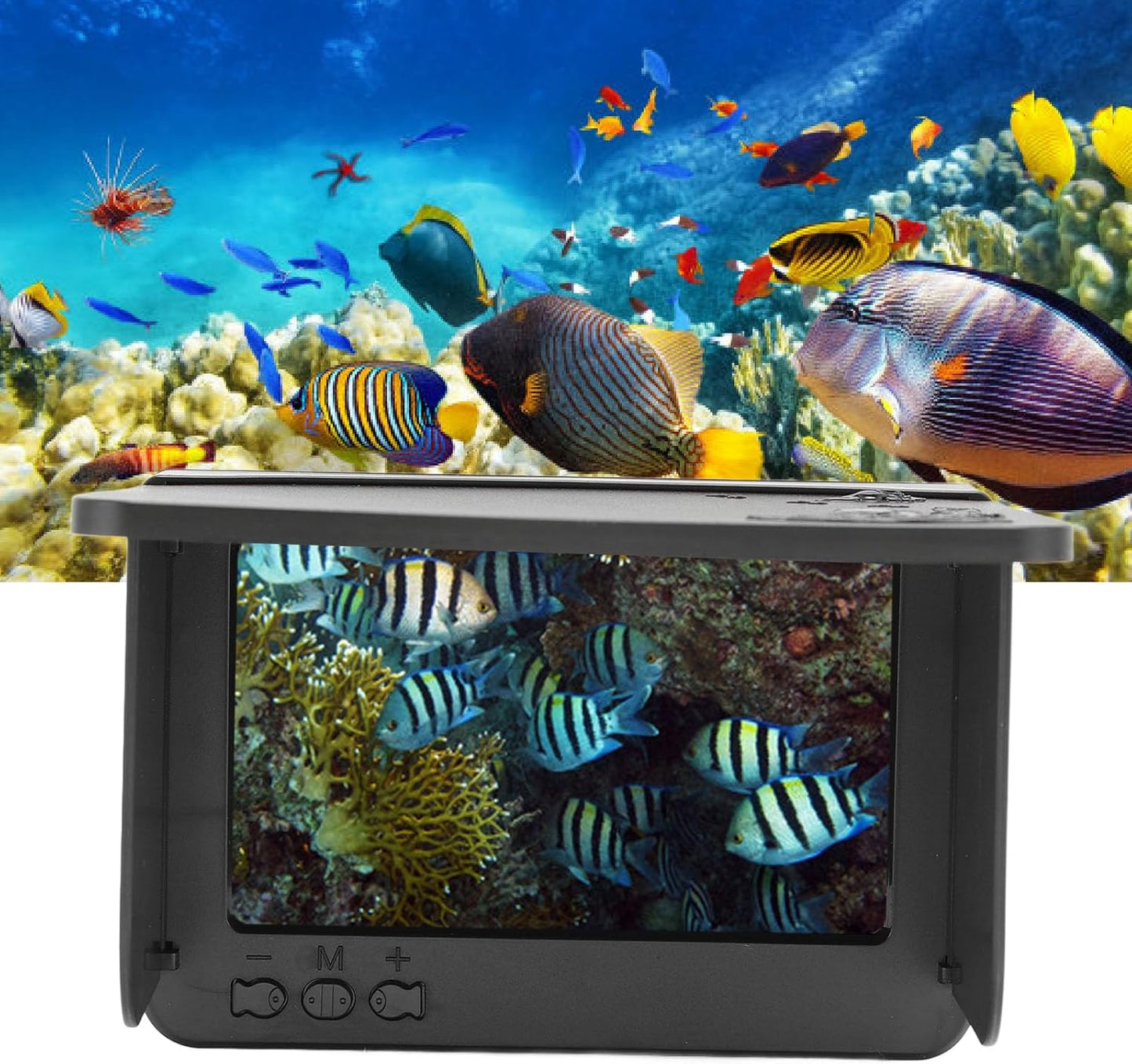 Fishing Camera Display Screen, 5.0 Inch HD IPS Large Screen, 3.5mm Video Interface, Professional Fishing Aid for Ice Lake Sea Boat Fishing