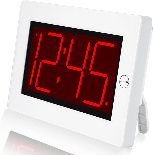 Wall Clock, Digital Clock, 8" Extra Large Display, 3" Big LED Number, Battery Operated, Adjustable Brightness, Clock for Bedroom, for Desk, Wall Mounted