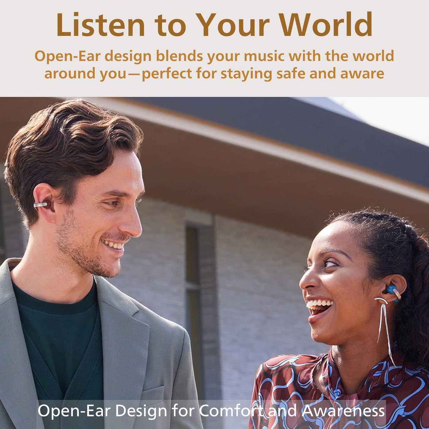 JVC nearphones Open Ear-Cuffs Wireless Headphones with Clasp Mechanism, Multipoint, Single Ear use, BT 5.3, Long Battery Life (up to 24 Hours) - HA-NP1T-A Teal Blue