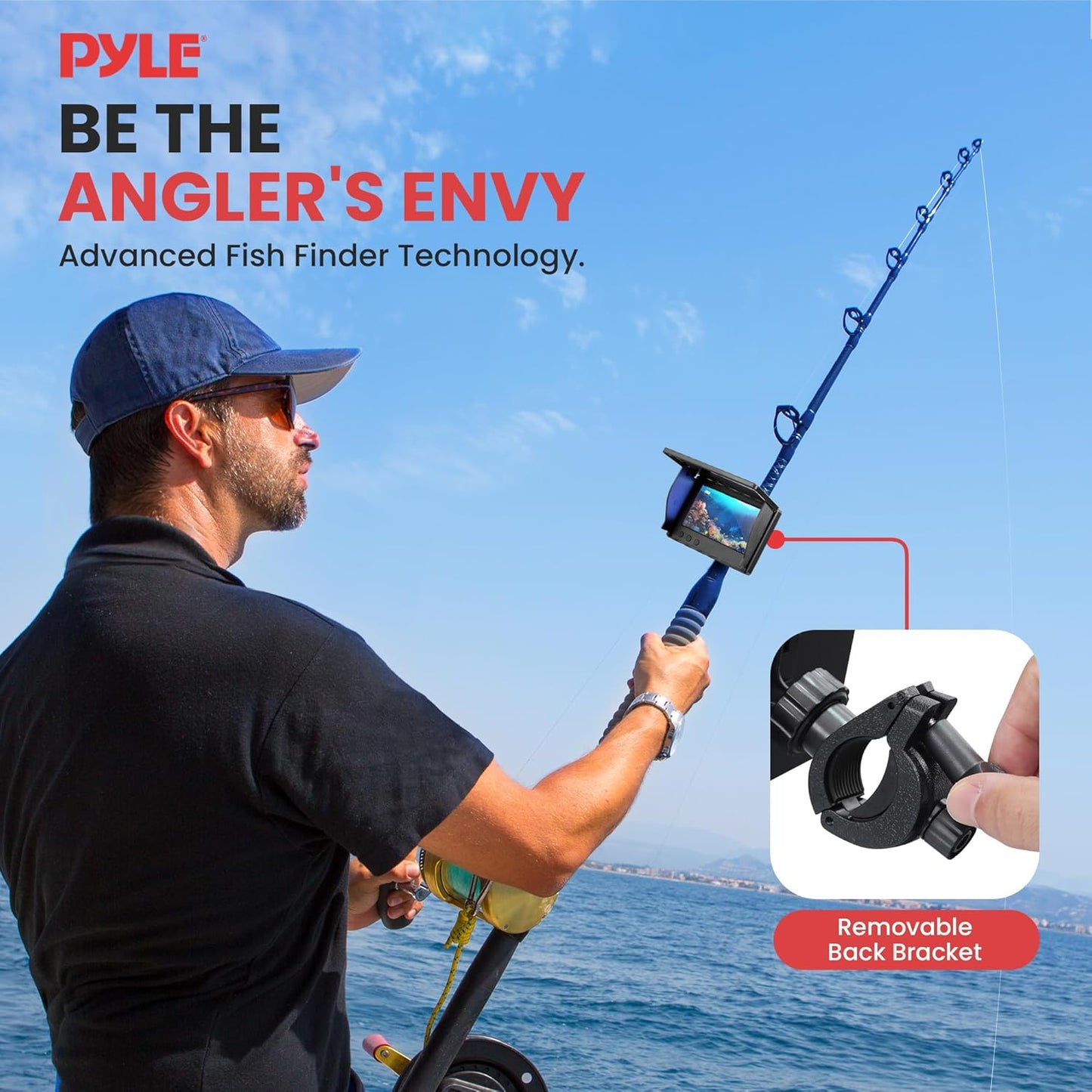 Pyle Ice Fishing Camera - 4.3" Portable Underwater Fishing Camera, 1000TVL Camera w/ 12pcs Infrared Lights & 15m Cable, Essential Fishfinder Fishing Accessories, for Ice/Ocean/Lake Fishing