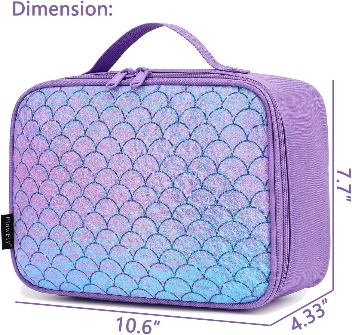 FlowFly Kids Lunch Box Insulated Soft Bag Mini Cooler Back to School Thermal Meal Tote Kit for Girls, Boys, Black