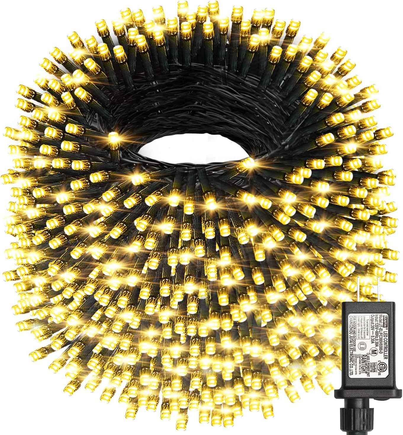 Haili Halloween Lights Outdoor, 105 FT 300 LED Halloween String Lights with Memory Function, Plug in 8 Mode String Lights for Halloween,Christmas,Party, Patio, House Decoration (Purple Orange)