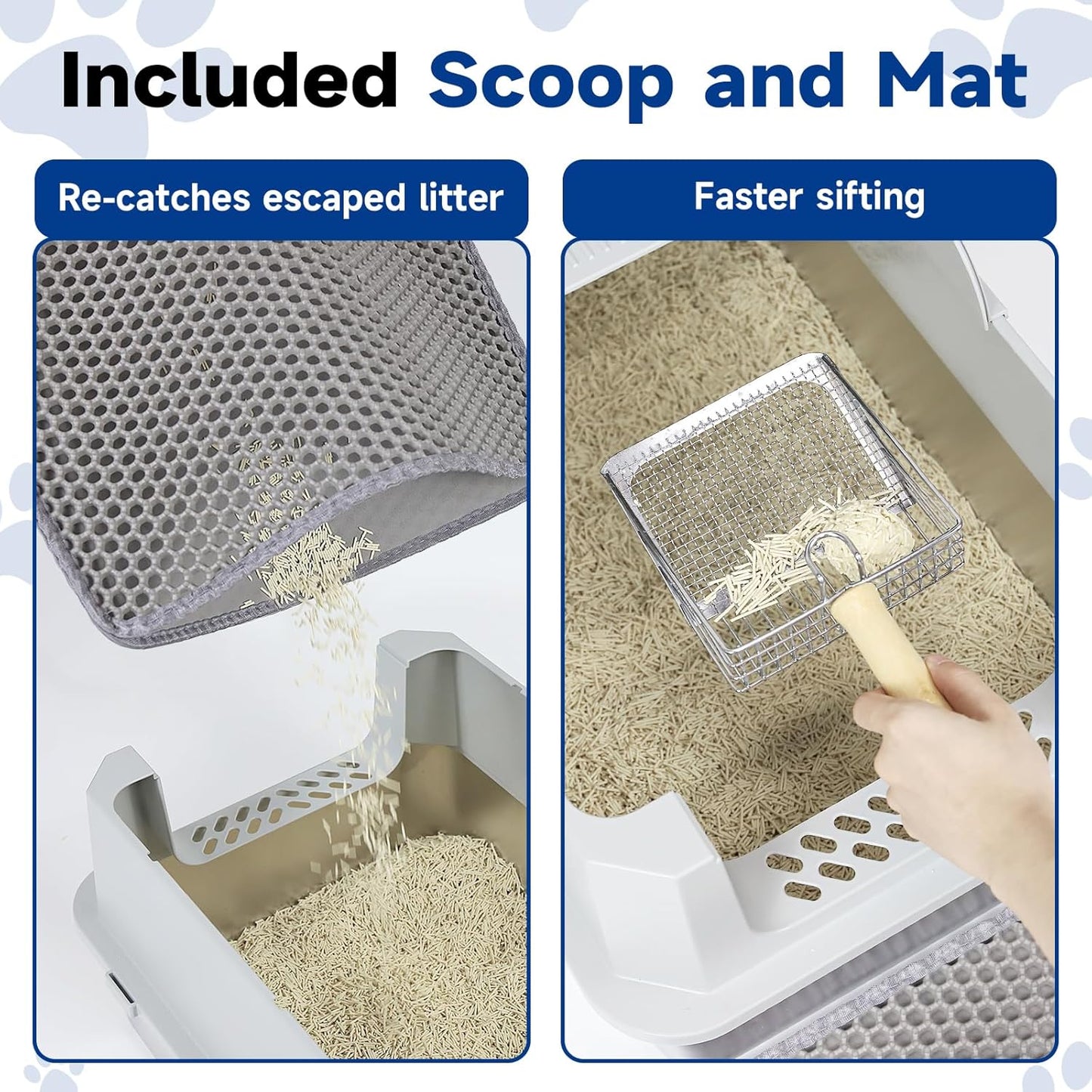 TENTIZON Stainless Steel Cat Litter Box, Extra Large Enclosed Kitty Litter Box with Removable Lid, Scoop, Pedal, XL High Sided Metal Litter Pan for Kitten, Big Cats Up to 11KG