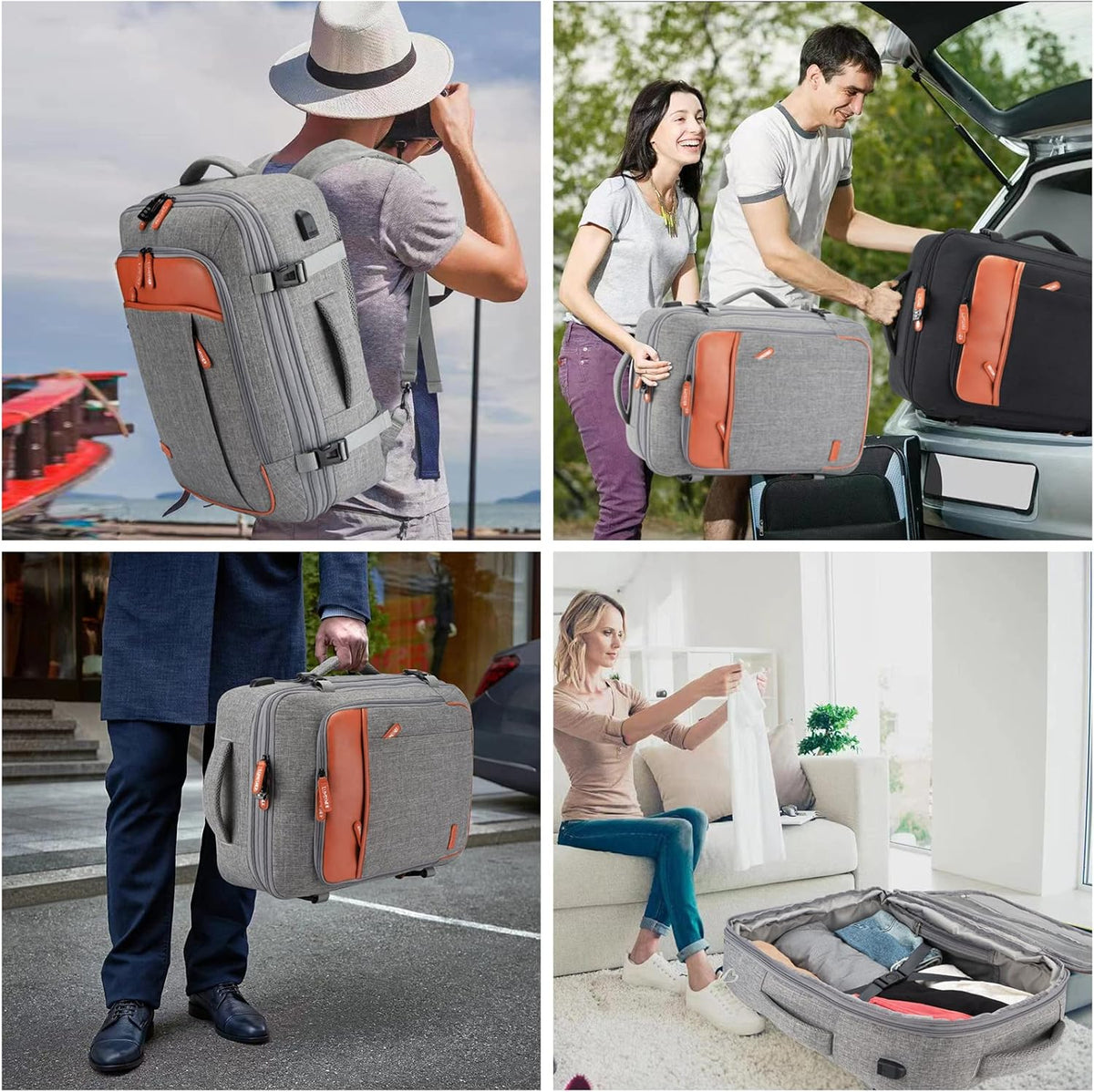 Lumesner Carry on Backpack, Extra Large 40L Flight Approved Travel Backpack for Men & Women - PuriLite