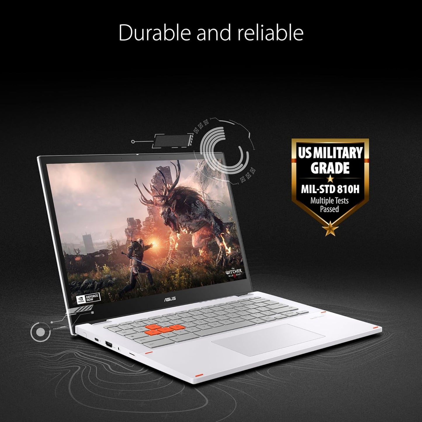 ASUS Chromebook Vibe CX34 Flip Cloud Gaming Laptop, 14" 144Hz Touchscreen Display, Intel® Core™ i5-1235U Processor, 512GB SSD, 16GB RAM, ChromeOS, Pearl White, CX3401FBA-AS51T-CB