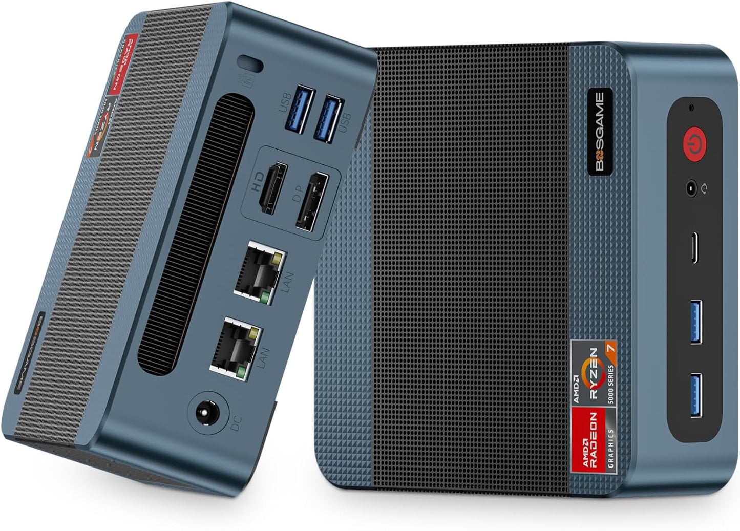 BOSGAME Mini PC P4, Desktop Computers Ryzen 7 5825U PC, Dual LAN Mini Gaming PC,16GB DDR4 RAM, 512GB NVMe SSD, 4K Triple Display, Wi-Fi 6E, Bluetooth 5.2