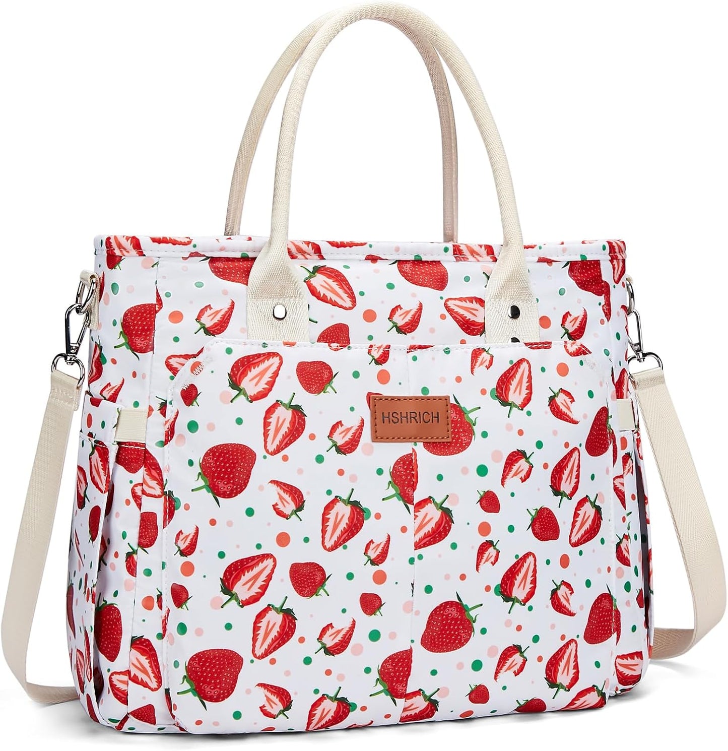 Lunch Bag for Women, Insulated Lunch Box for Work, Large Leakproof Cooler Purse with Side Pockets & Removable Shoulder Strap Women's Lunch Tote Bag for Picnic Work Beach Cute Lunch Bags (Heart)