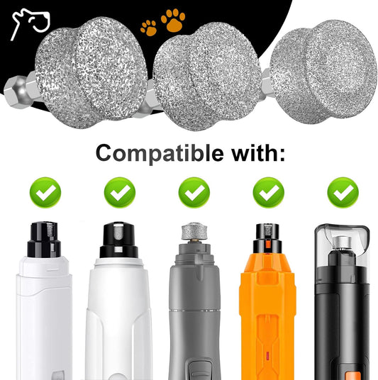 IREDOON Dog Nail Grinder Replacement Head-Integrated Grinding Head for Casfuy and Most Brands, Highly Efficient, Safe and Durable (3pcs) - PuriLite