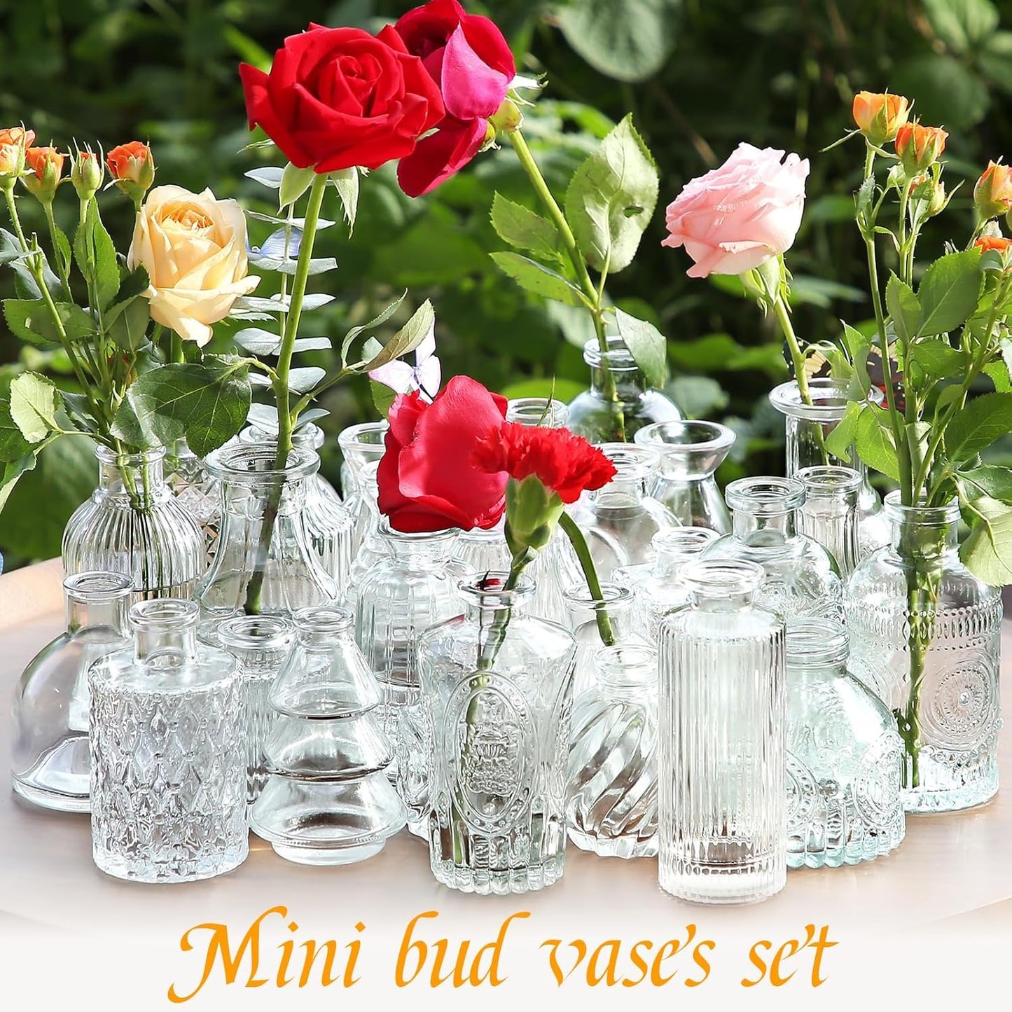 30 Pcs Mini Bud Vases As Wedding Centerpieces for Tables,Clear Bud Vases for Flowers,Small Flower Vases Suitable for Birthday Party,Anniversary,Wedding Reception,Baby Shower