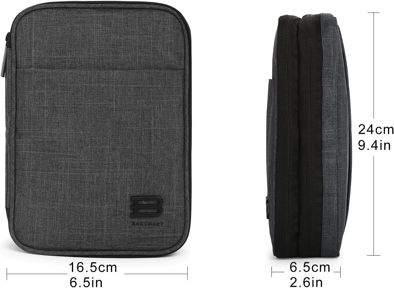 BAGSMART Electronic Organizer, Travel Cable Organizer Double Layer Electronics Accessories Cases Portable for Tablet 7.9", USB Drive, Cords, Black