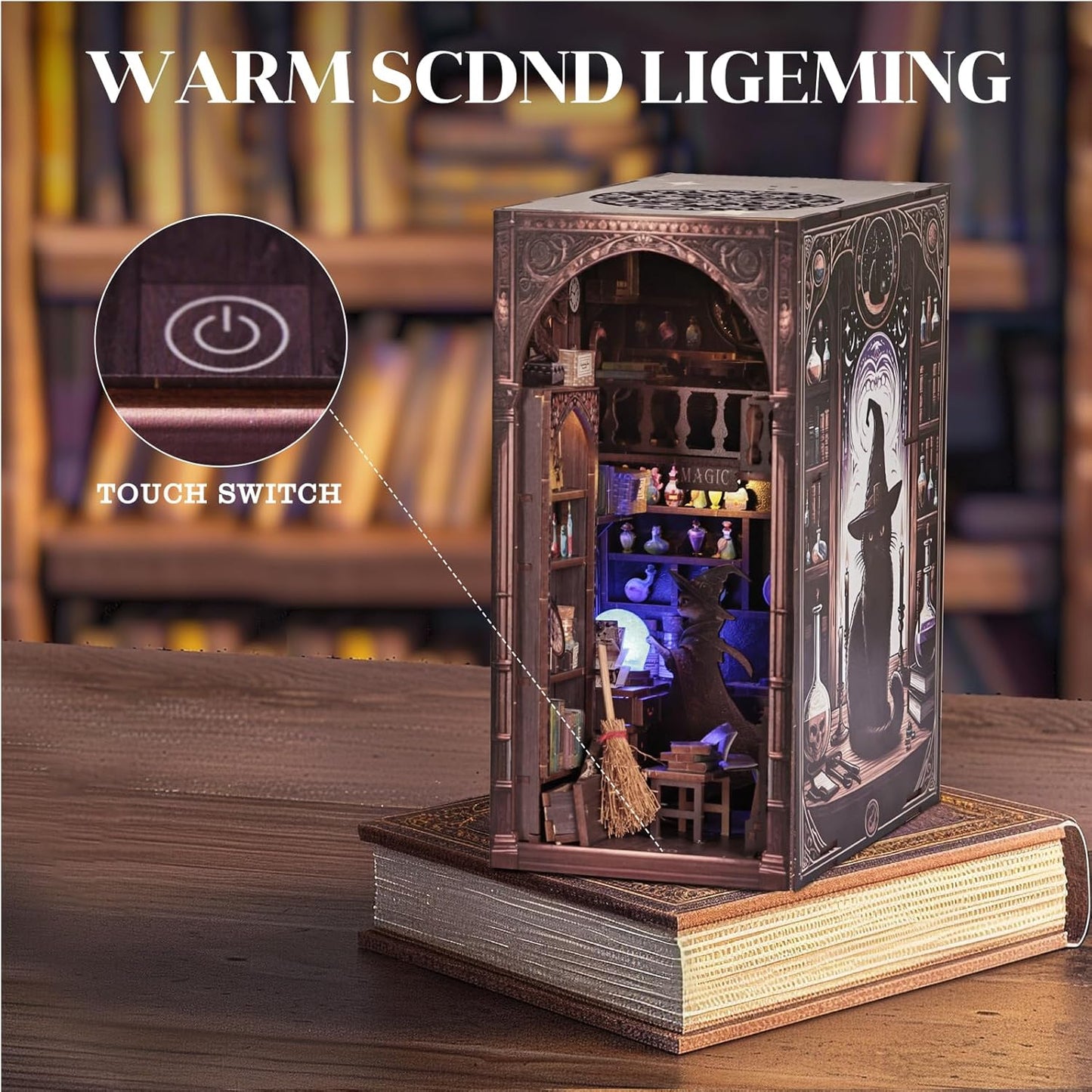 Purilite Select Magic Wizard Cat 3D Book Nook Kit