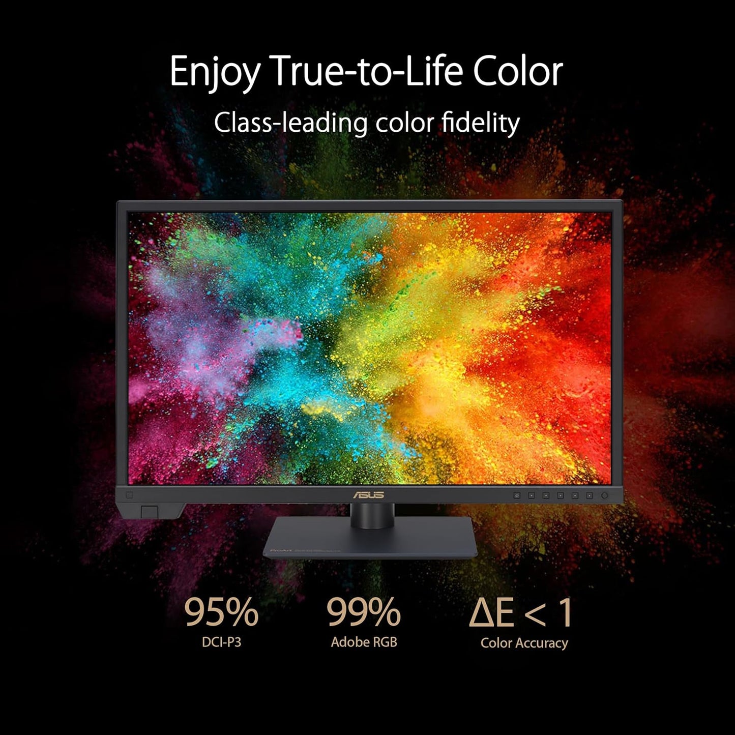 ASUS ProArt Display 27” 1440P Professional Monitor (PA278CGV) - IPS, QHD (2560 x 1440), 144Hz, 95% DCI-P3, ΔE < 2, Calman Verified, USB-C PD 90W, FreeSync Premium, DisplayHDR 400, Height Adjustable