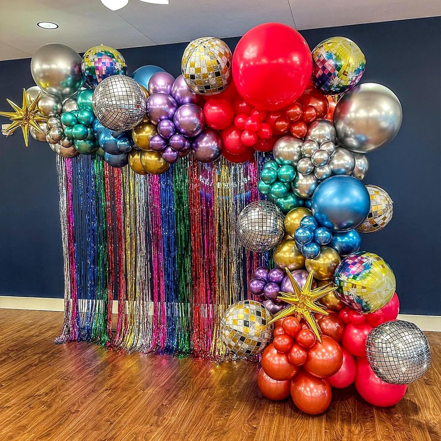Gold Metallic Chrome Latex Balloon Arch Kit, 102PCS 18In 12In 10In 5In Arch Garland For Festival Picnic, Engagement, Wedding, Birthday Party, Gold Theme Anniversary Decoration With 33FT Ribbon