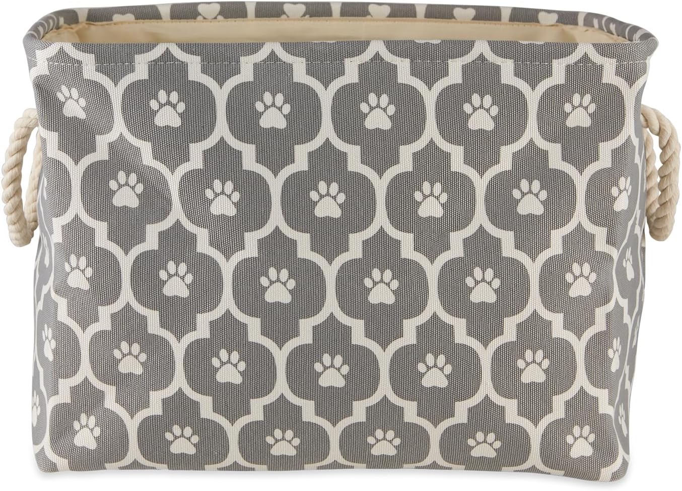 DII Bone Dry RoundSmall Pet Toy and Accessory Storage Bin, 12"(Dia) x9(H), Collapsible Organizer Storage Basket for Home Decor, Pet Toy, Blankets, Leashes and Food-Gray Stripes
