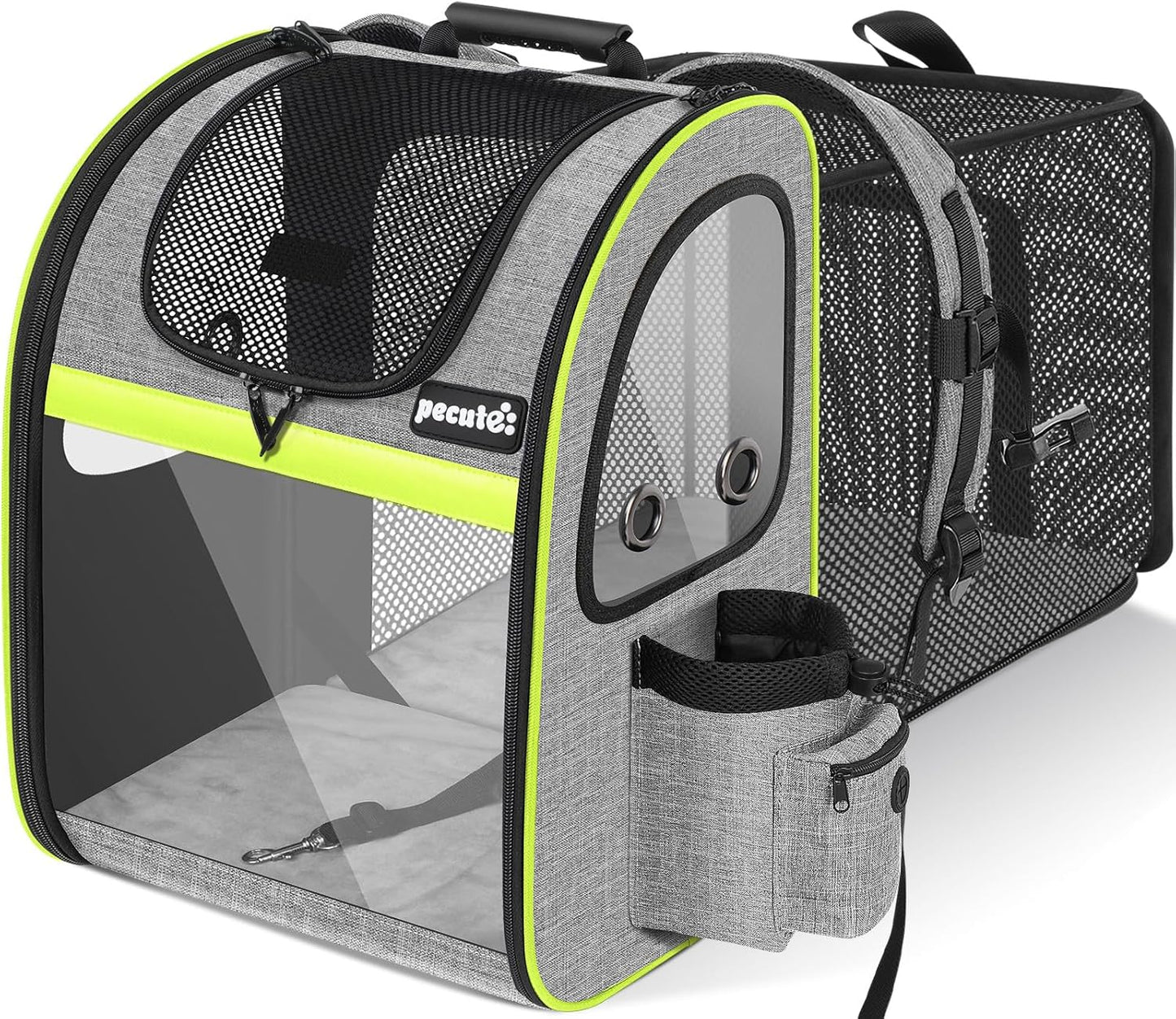 Pecute Pet Carrier Backpack, Dog Carrier Backpack Expandable with Breathable Mesh for Pets <6kg, Pet Backpack Carrier for Hiking Travel Camping Outdoor