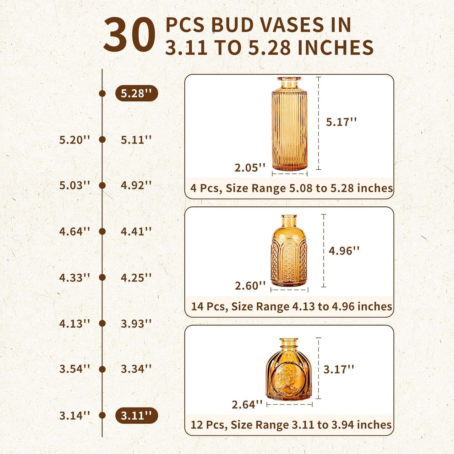 30 Pcs Mini Bud Vases As Wedding Centerpieces for Tables,Clear Bud Vases for Flowers,Small Flower Vases Suitable for Birthday Party,Anniversary,Wedding Reception,Baby Shower