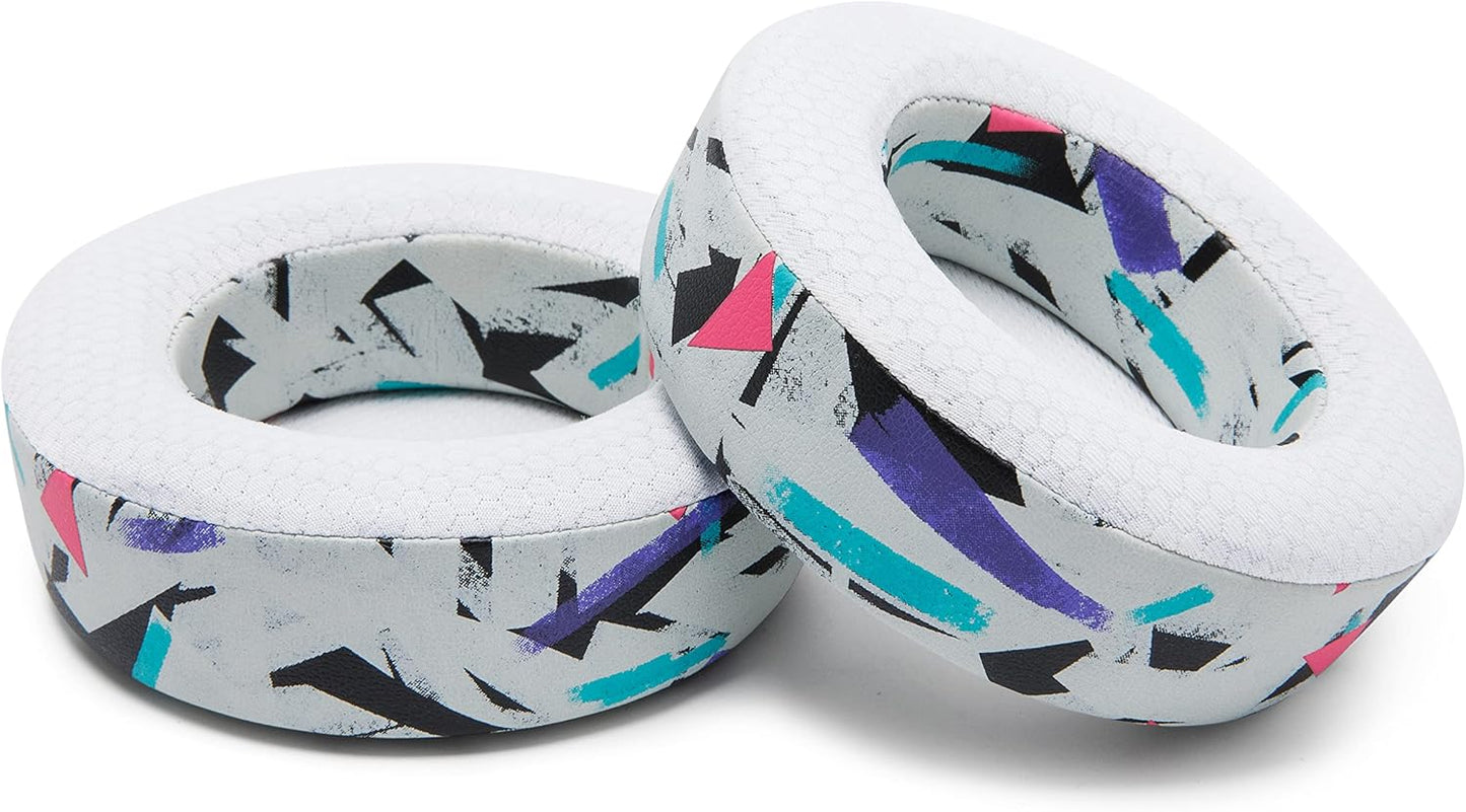 WC Freeze Virtuoso - Hybrid Fabric Cooling Gel Replacement Earpads for Corsair Virtuoso Gaming Headset, Made by Wicked Cushions, Improved Durability, Thickness and Sound Isolation |90s Black