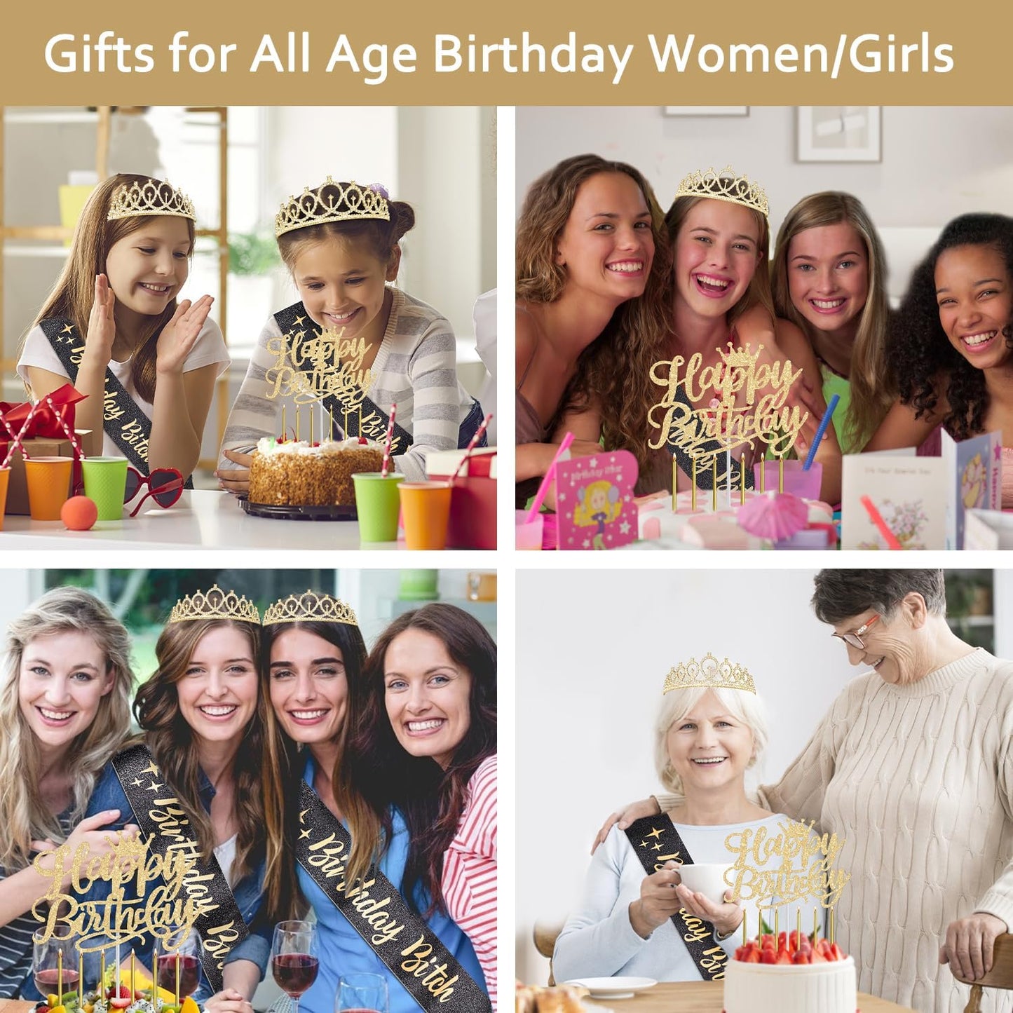 65th Birthday Decorations for Women, Including 65th Birthday Sash and Crown, Cake Topper and Candles, Number Balloons Rose Gold, 65 Year Old Gifts for Women