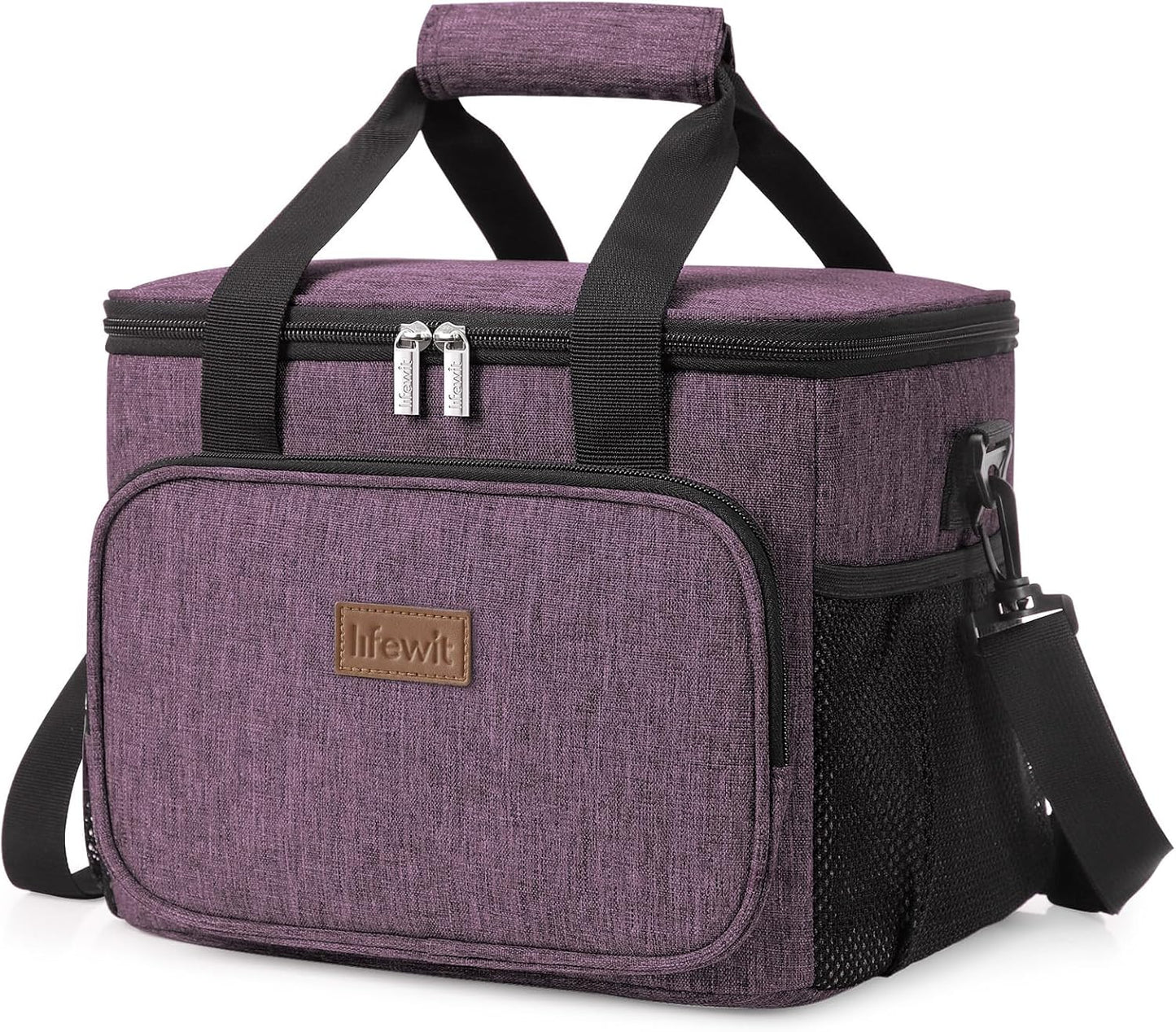 Lifewit Lunch Bag for Men, Insulated Lunch Box Leakproof Soft Cooler Cooling Tote for Adult Women, Waterproof Reusable Lunch Bags for Work Office Outdoor Picnic Camping, Black, 12-Can (9L)