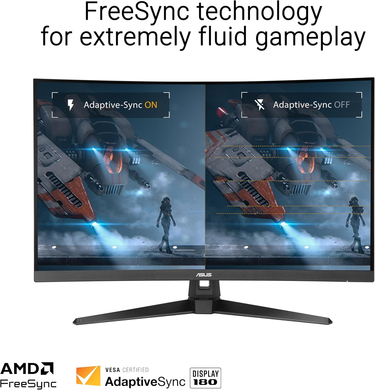 ASUS TUF Gaming 31.5” 1440P Curved HDR Gaming Monitor (VG32WQ3B) – QHD (2560 x 1440), 180Hz, 0.5ms, 1500R, Extreme Low Motion Blur, FreeSync, 90% DCI-P3, Shadow Boost, DisplayWidget, 3 yr Warranty