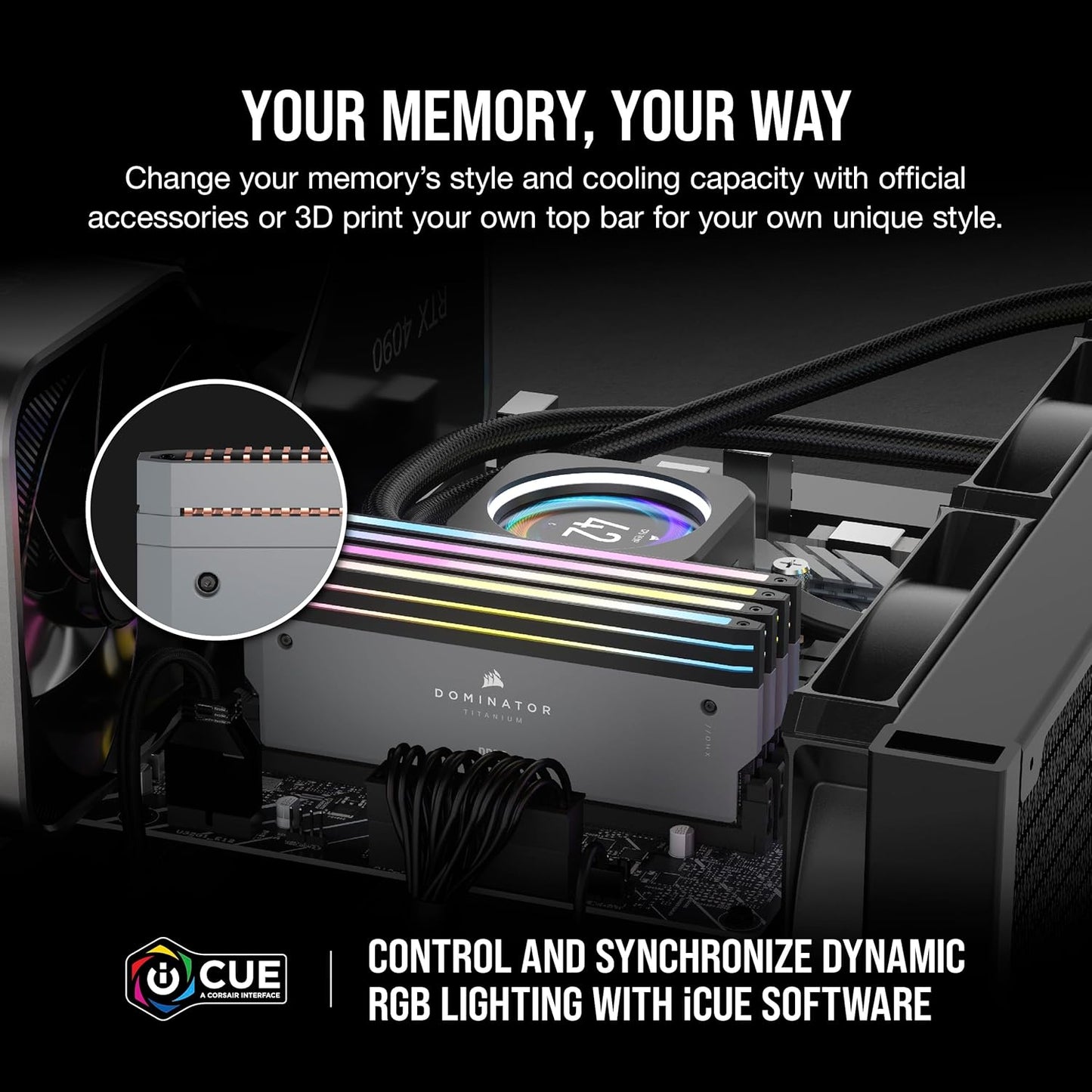 CORSAIR Dominator Titanium RGB DDR5 RAM 96GB (2x48GB) 6000MHz CL30-36-36-76 1.40V AMD Expo Intel XMP 3.0 Desktop Computer Memory – White (CMP96GX5M2B6000Z30W)