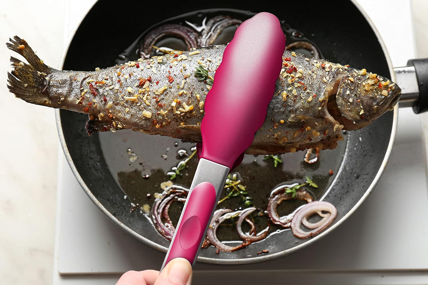 Purilite Select Silicone & Stainless Steel Kitchen Tongs