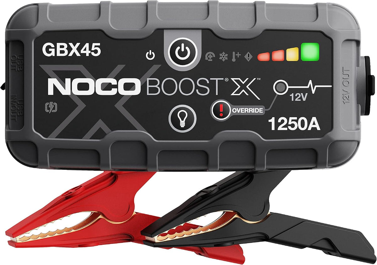 NOCO Boost X GBX45: 1250A UltraSafe Jump Starter – 12V Lithium Battery Booster Pack, Portable Jump Box, Power Bank & Jumper Cables - for 6.5L Gas and 4.0L Diesel Engines - PuriLite