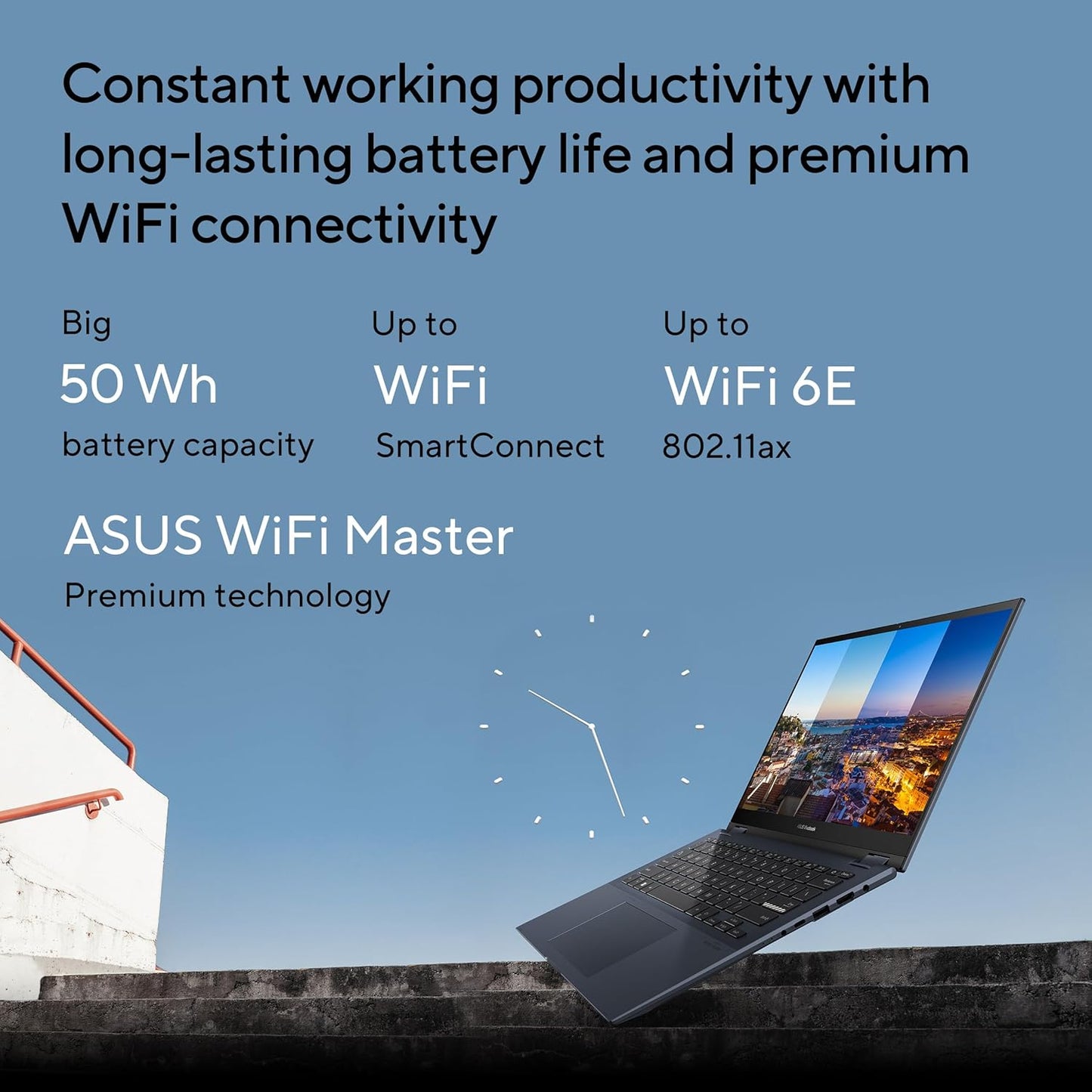 ASUS Vivobook S 14 Flip Laptop, 14” WUXGA 16:10 Touch Display, AMD Ryzen 7 7730U CPU, AMD Radeon™ Graphics, 16GB RAM, 512GB SSD, Fingerprint Sensor, Windows 11 Home, Quiet Blue, TN3402YA-AS71-CA