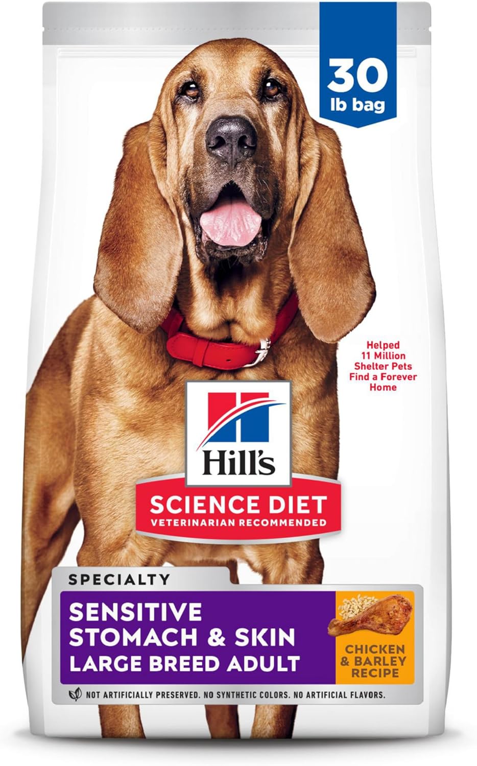 Hill's Science Diet Adult Sensitive Stomach & Skin Large Breed Dry Dog Food, Chicken Recipe, 30 lb Bag