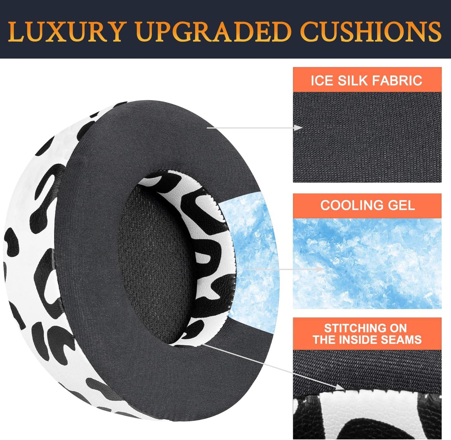 SOULWIT Cooling Gel Ear Pads Replacement for Corsair Virtuoso RGB Wireless XT SE Gaming Headset, Earpads Cushions with High-Density Noise Isolation Foam, Added Thickness - Black